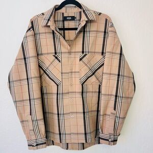 AZUL by MOUSSY Luxury Plaid Button Down Shirt Large